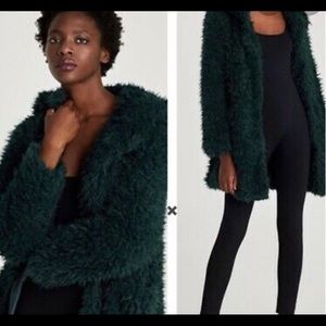 Zara Emerald Green Teddy Coat
